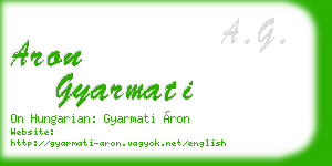 aron gyarmati business card